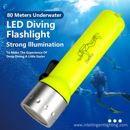 Dry Battery Bright Led Torch Underwater Dive Flashlight